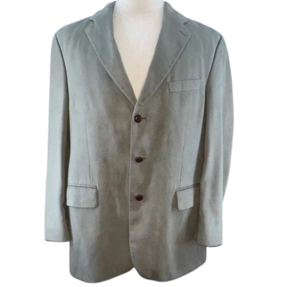 Ralph Lauren Lancaster Grey Microfiber Suit Blazer Vintage